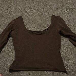 Brown cropped long sleeve